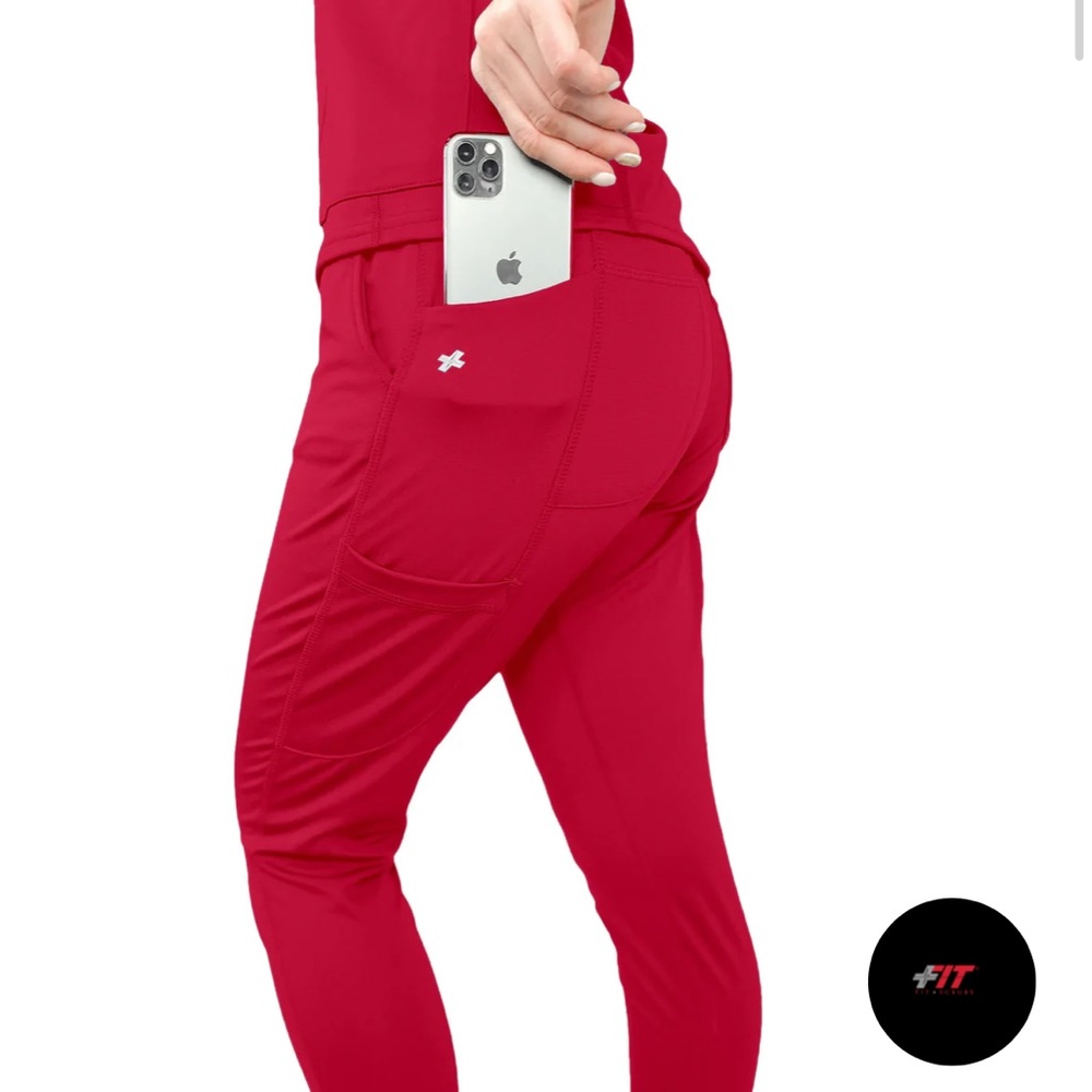 Evrpur FitScrubs red joggers NWT